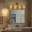 Lámpara baño 4 luces dorada moderna con pantalla tela E26