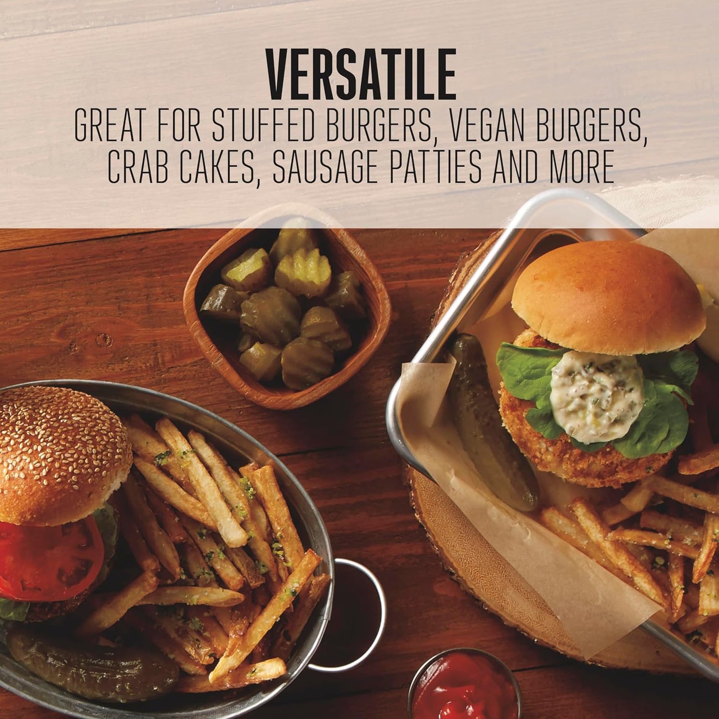 Prensa hamburguesas antiadherente con eyector torta gris