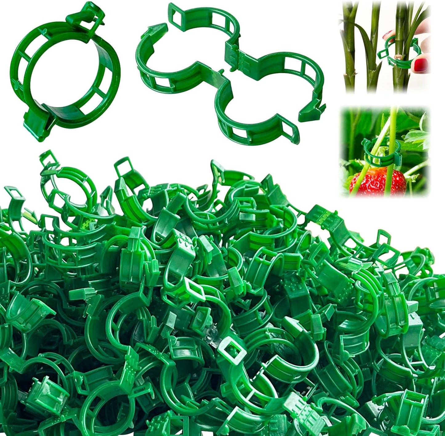 400 Clips Plástico para Vid y Tomate Jardinería Verde