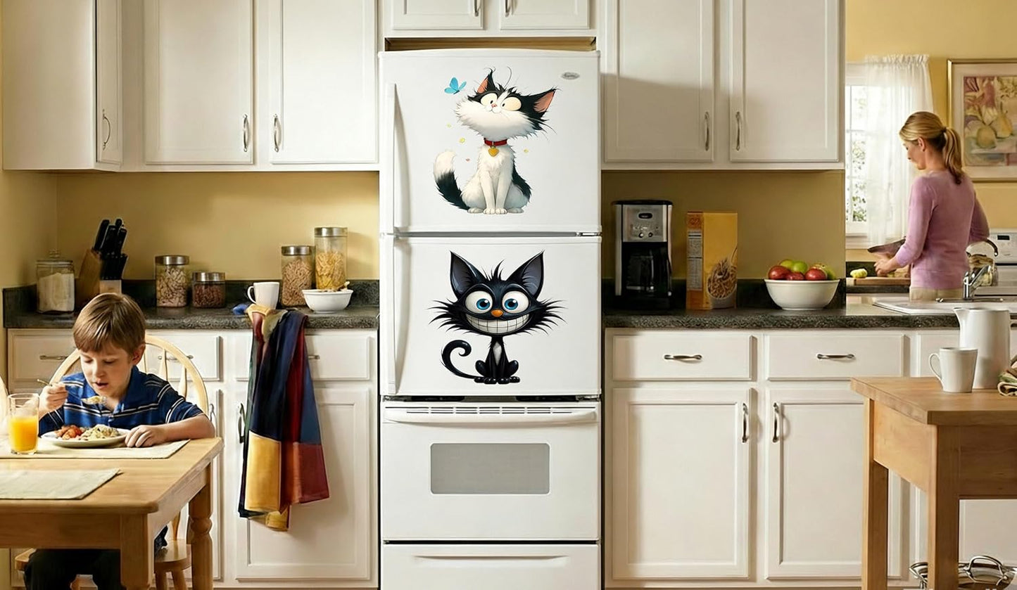 Adhesivo de pared gato con mariposa para niños 11.8x11.8in
