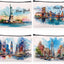 Bolsa maquillaje NYC souvenir para viajeras mujeres
