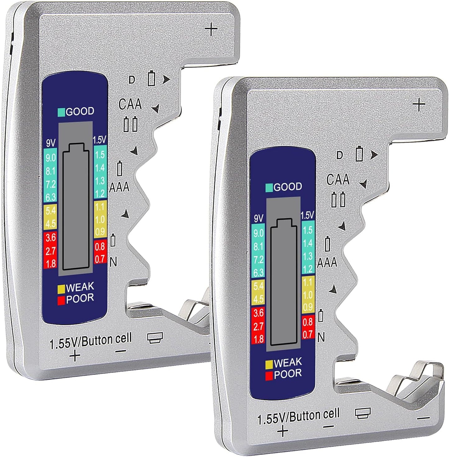 Probador baterías universal LCD para AA AAA C D 9V y botón