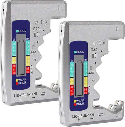 Probador baterías universal LCD para AA AAA C D 9V y botón