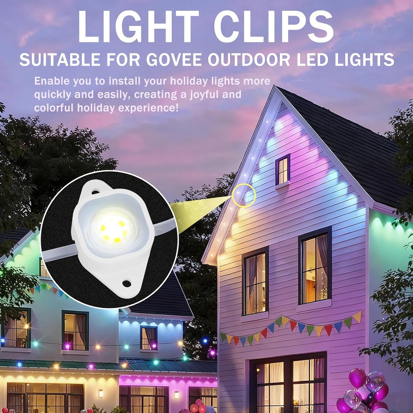 60 Clips Luz Blanca Repuesto Pegamento 3M Luces Govee