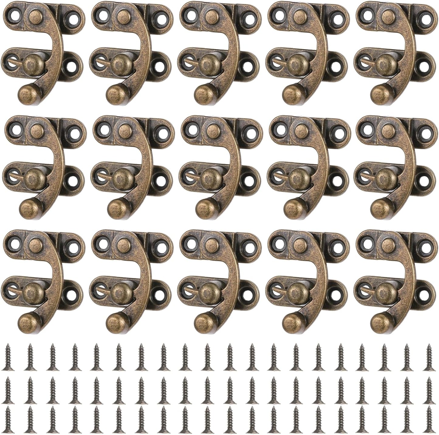 15 Pestillos Bronce Antiguo Cierres Bloqueo Vintage 1.102x1.299pulg