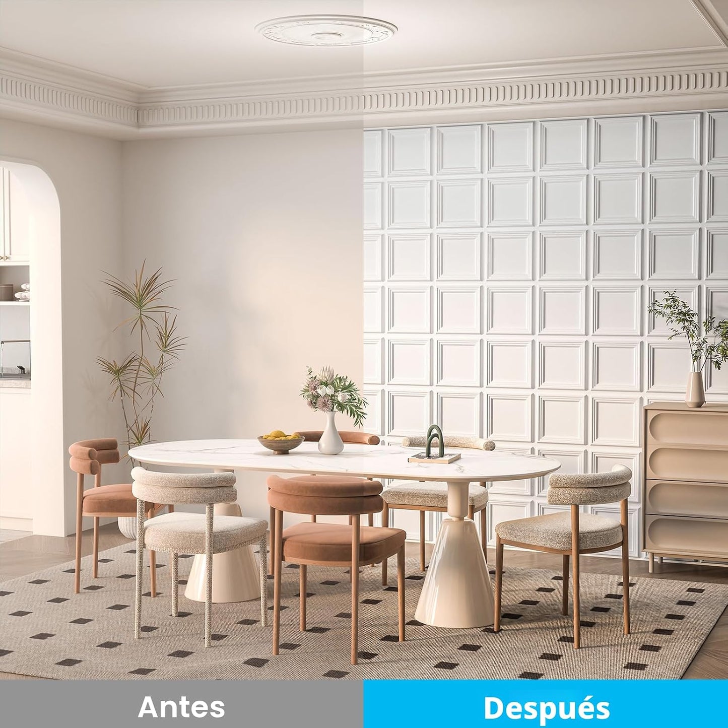 33 Paneles Pared 3D PVC Impermeables 11.8x11.8pulg