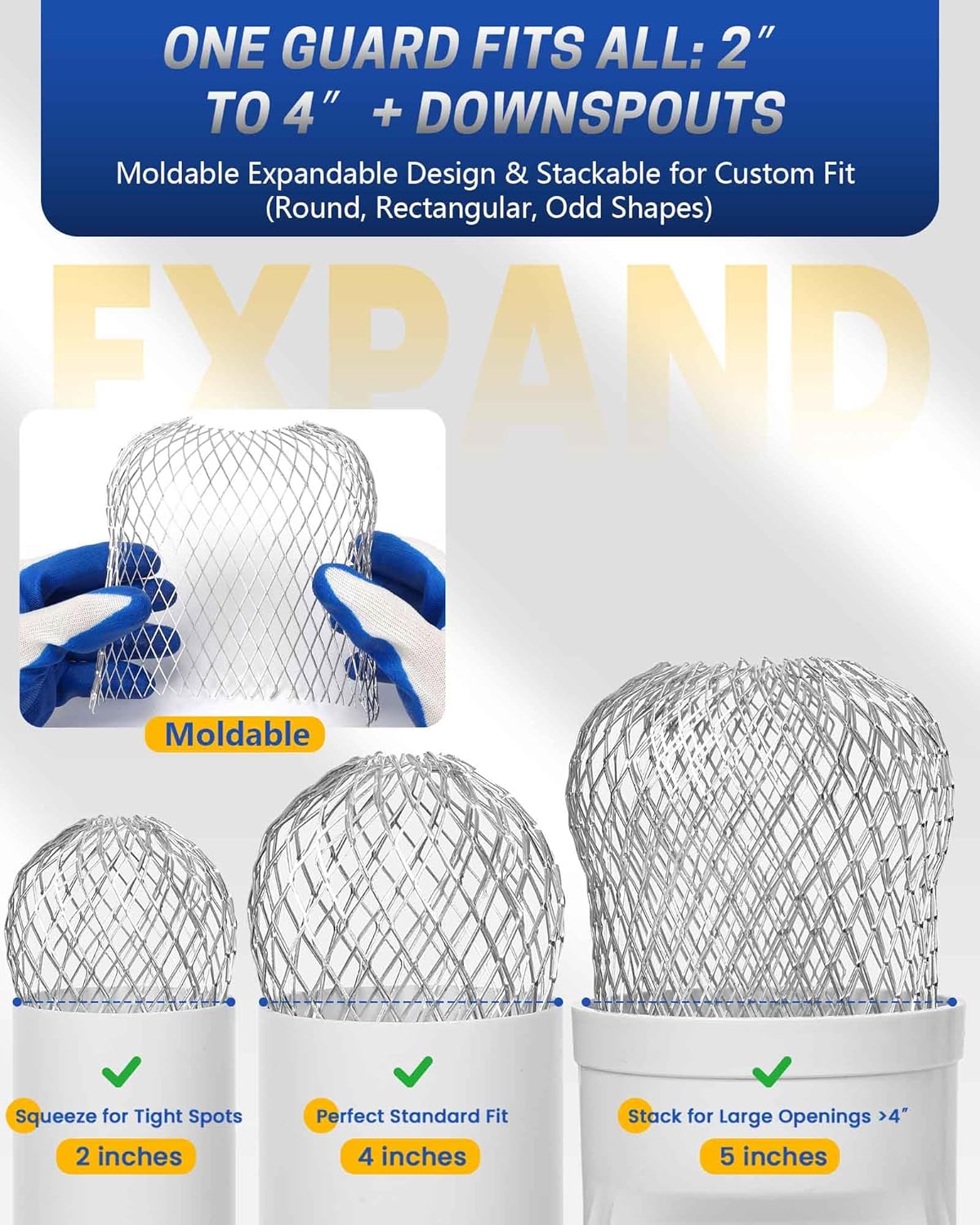 10 Protectores Bajante Aluminio Expansible 3.5pulg