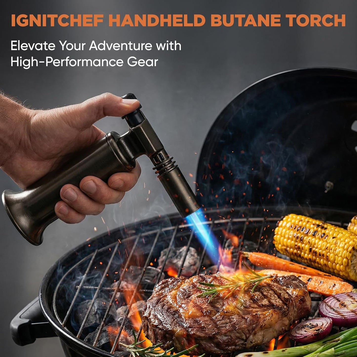 Encendedor de antorcha de butano metal recargable con llama ajustable