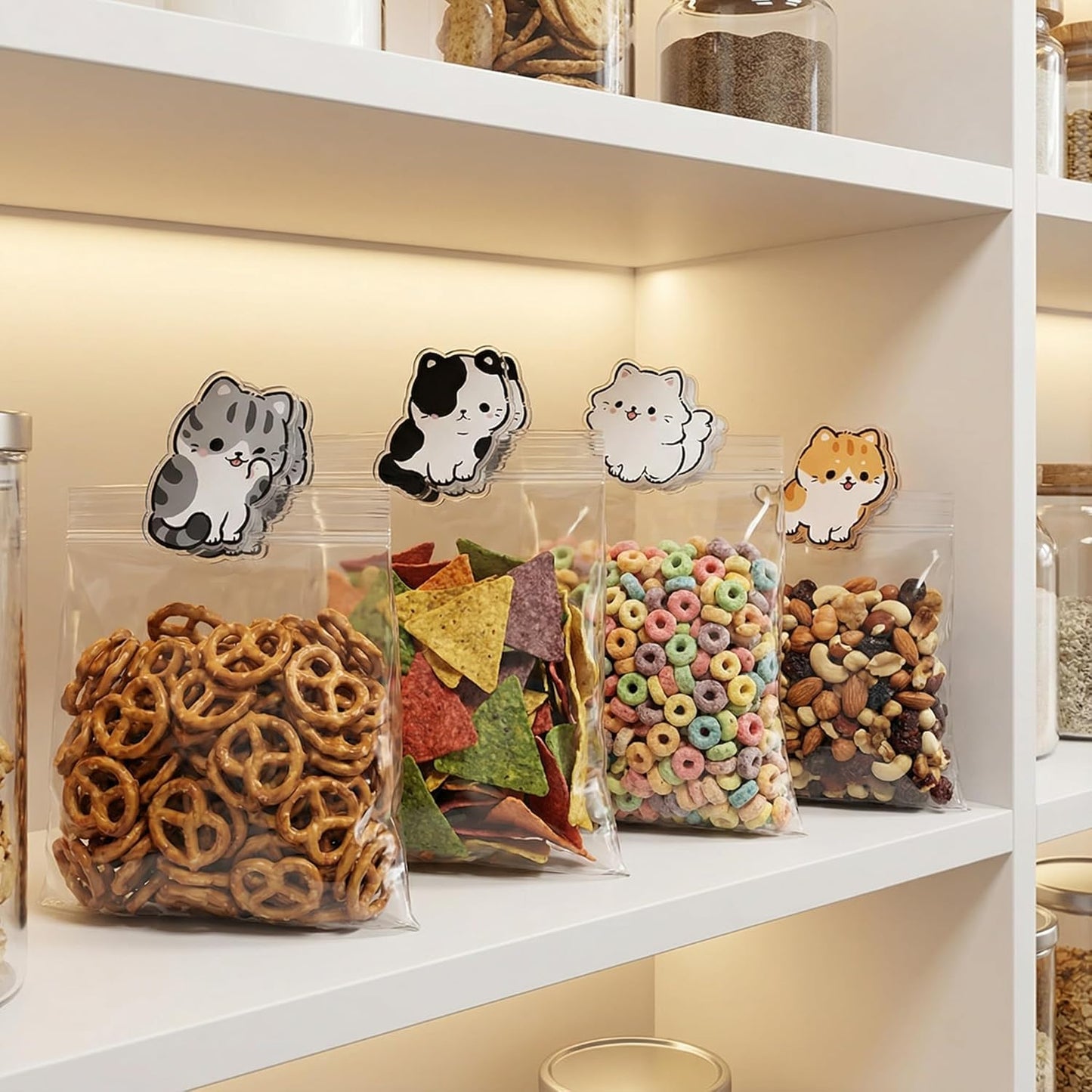 8 Clips Sellado Alimentos Forma Animal para Bolsas Aperitivos