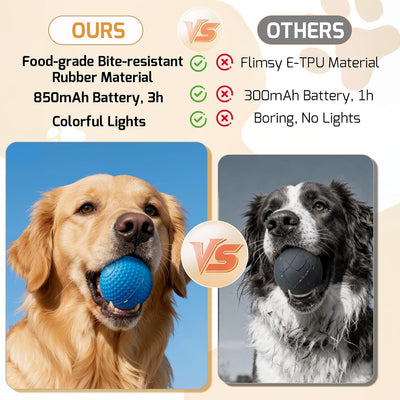 Bola rodante para perros impermeable IPX7 goma alimenticia