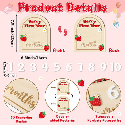 14 Discos Hitos Mensuales Madera 3D Bebé Regalo Niños Niñas