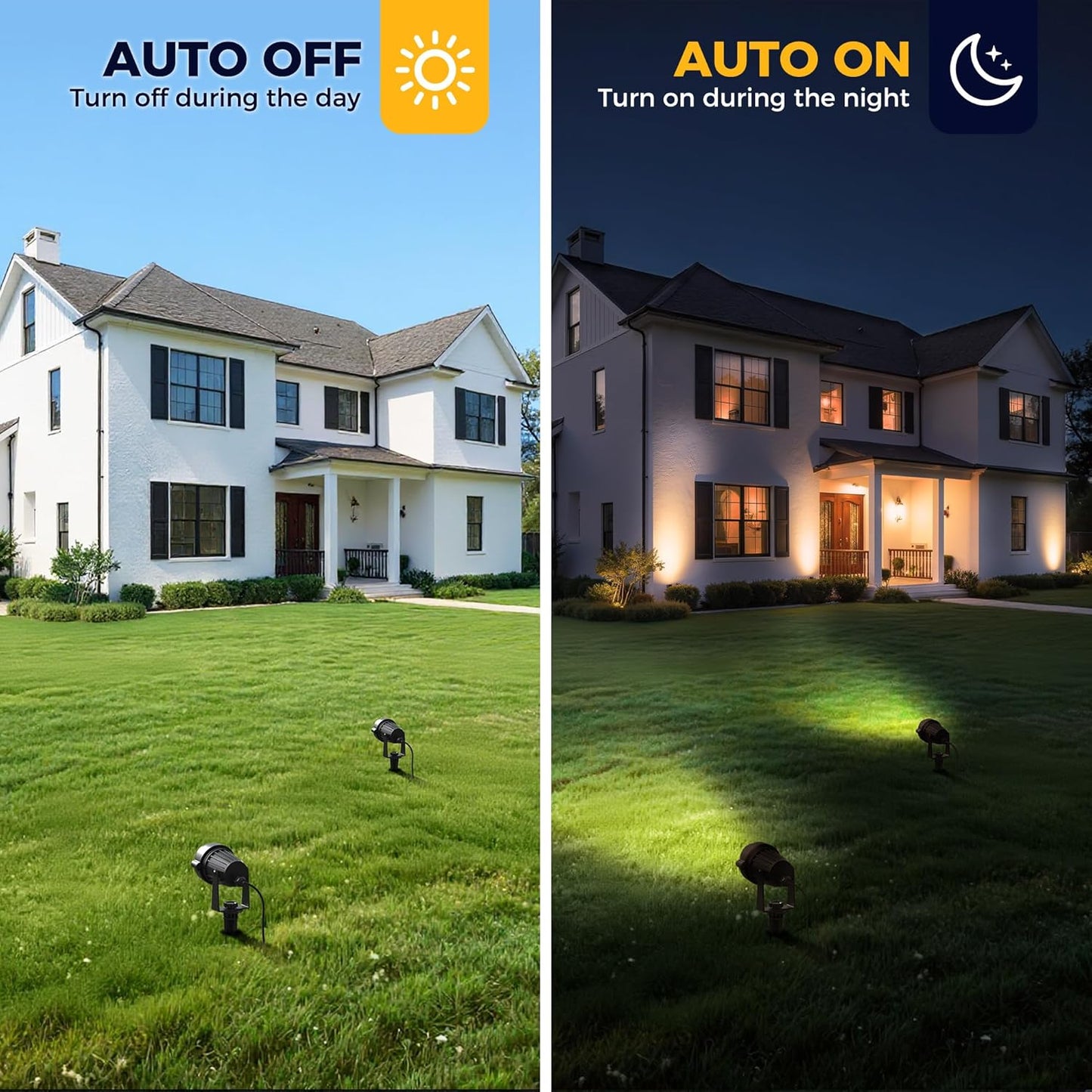 Iluminación exterior 5W 6000K automática IP66 para patio y jardín