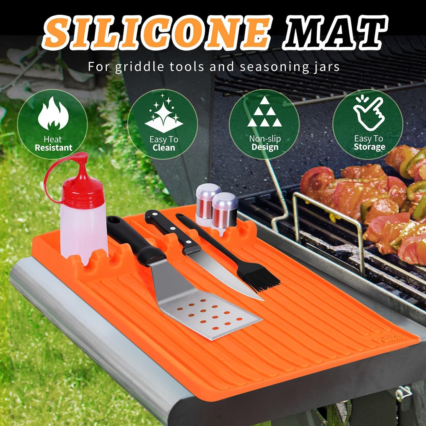 Set 58 accesorios plancha Blackstone espátula prensa hamburguesas