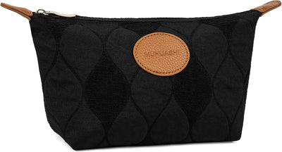 Bolsa maquillaje algodón funda organizadora con cremallera negro