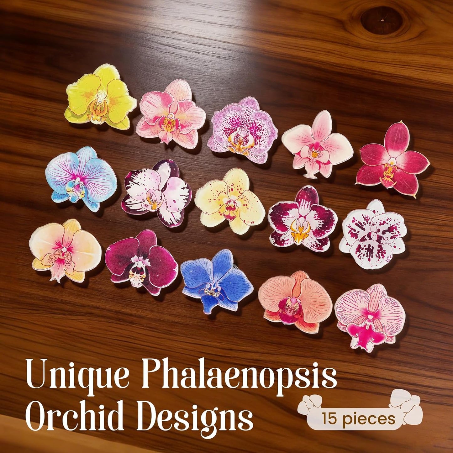 Imanes acrílicos orquídeas decoración cocina nevera