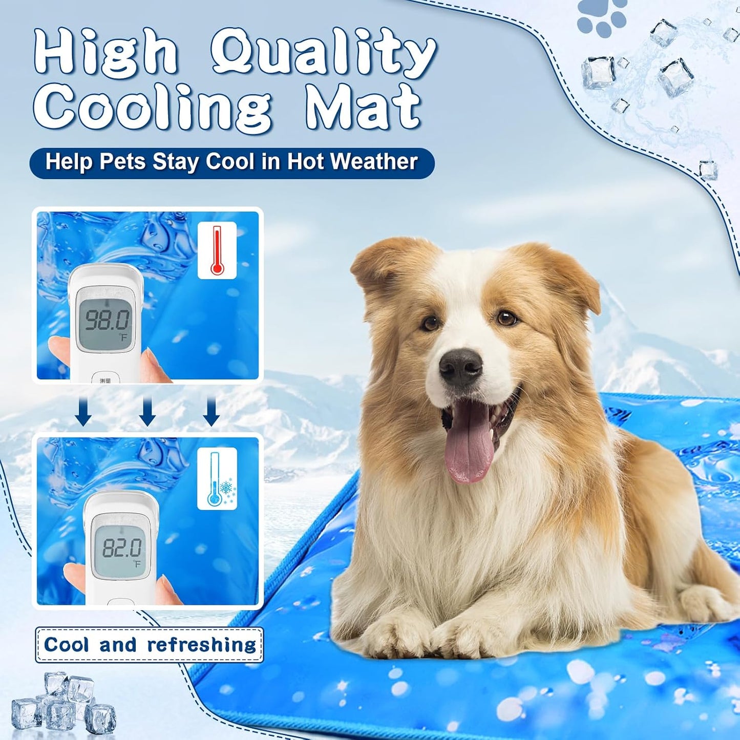 Almohada refrigerada para mascotas 18x18 pulg duradera y portátil