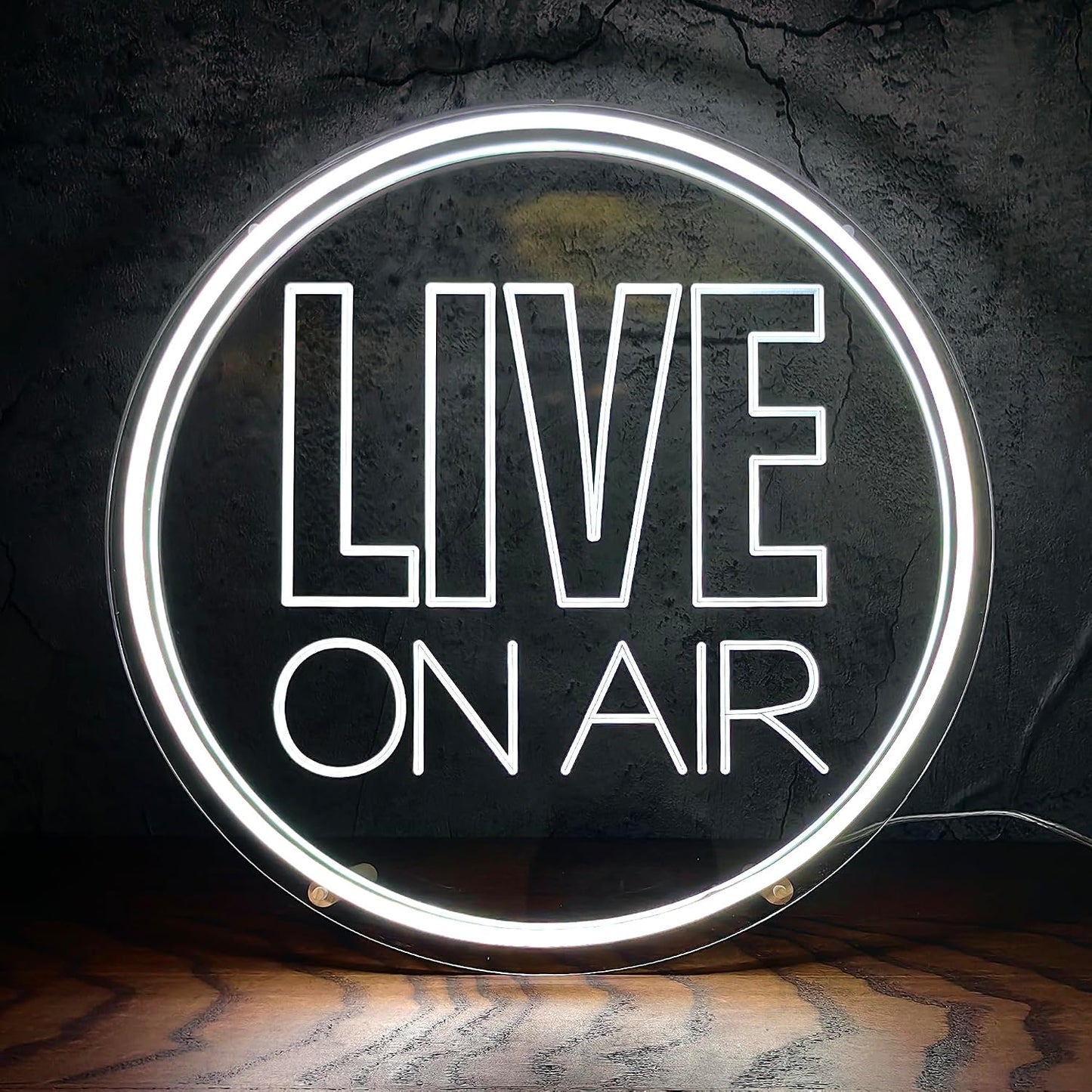 Letrero neón Live On Air USB regulable para pared