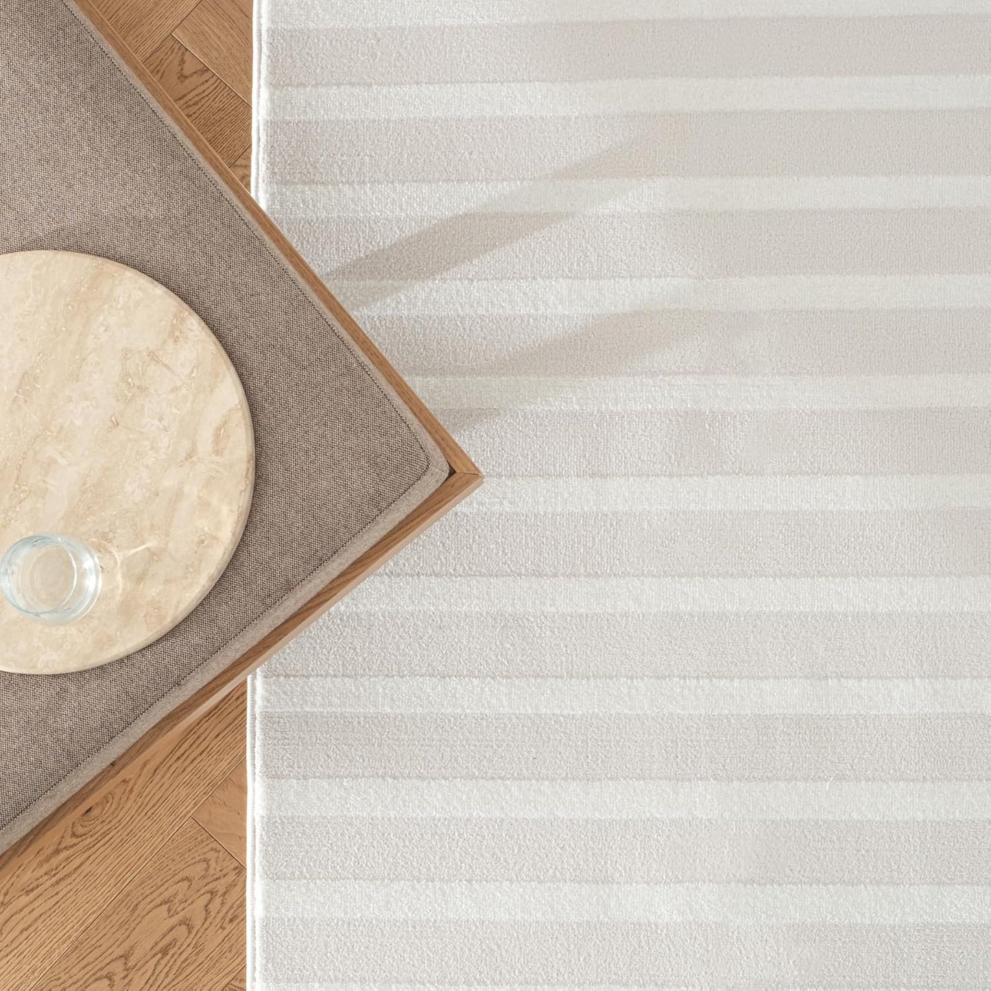 Alfombras 8x10ft para sala dormitorio lavable Oeko-TEX crema