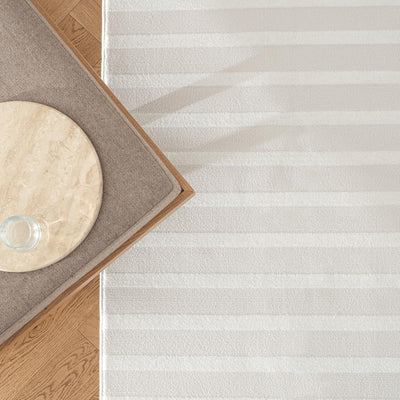 Alfombras 8x10ft para sala dormitorio lavable Oeko-TEX crema