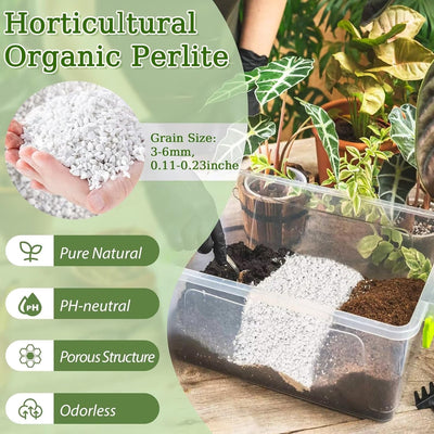 Perlita orgánica 2qt para plantas enmienda suelo drenaje