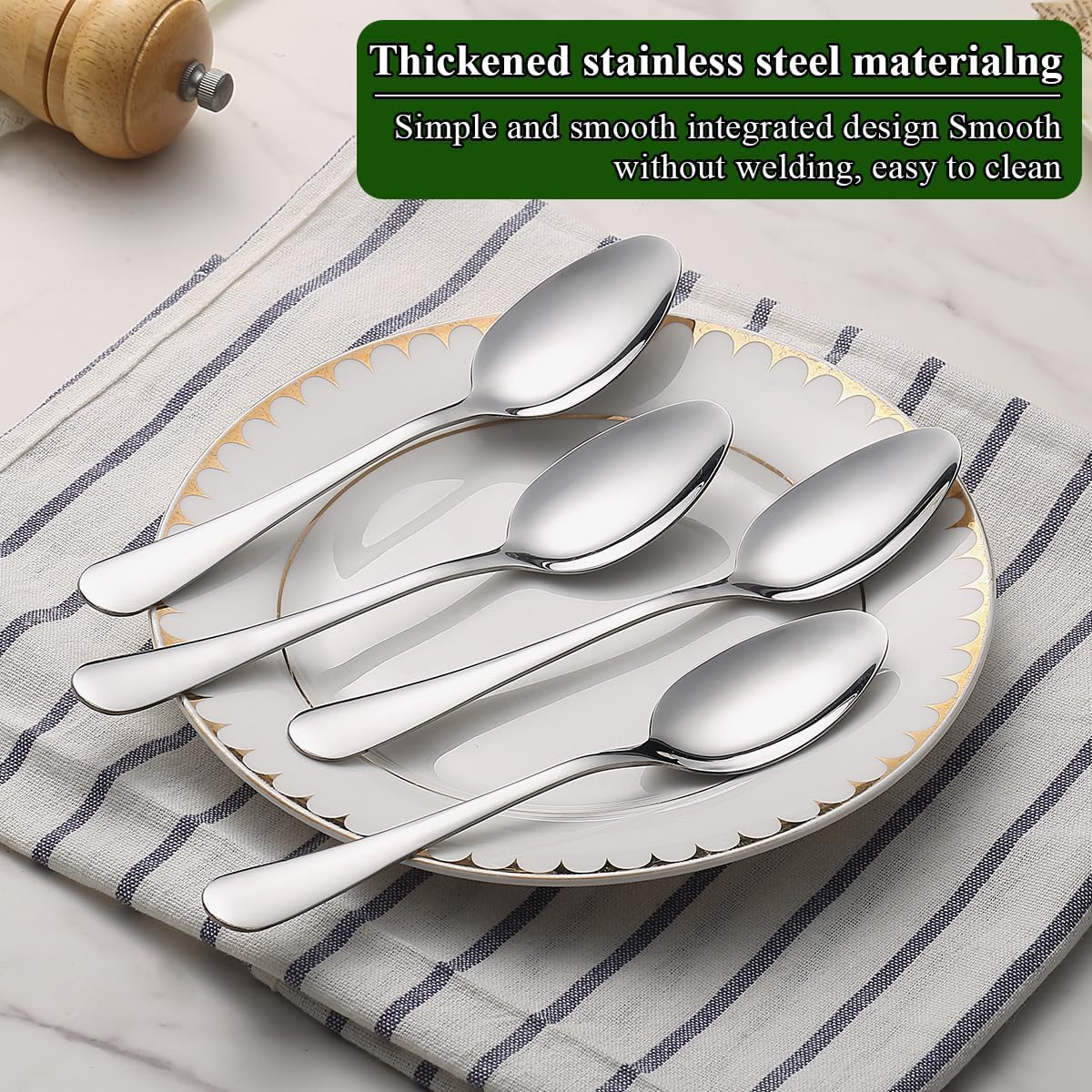 Set 12 cucharas sopa acero inox grado alimenticio hogar cocina