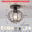 2 Lámparas techo bronce aceitado pantalla cristal jaula 6.7pulg