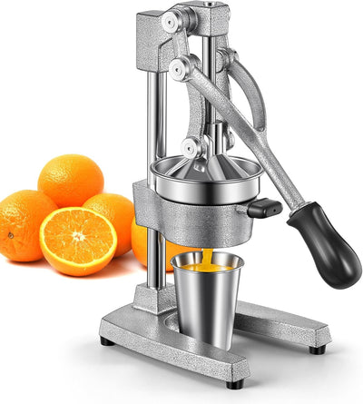 Exprimidor manual hierro fundido con colador acero inox negro