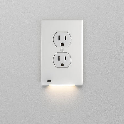 Placa pared con luz nocturna duplex estándar blanco