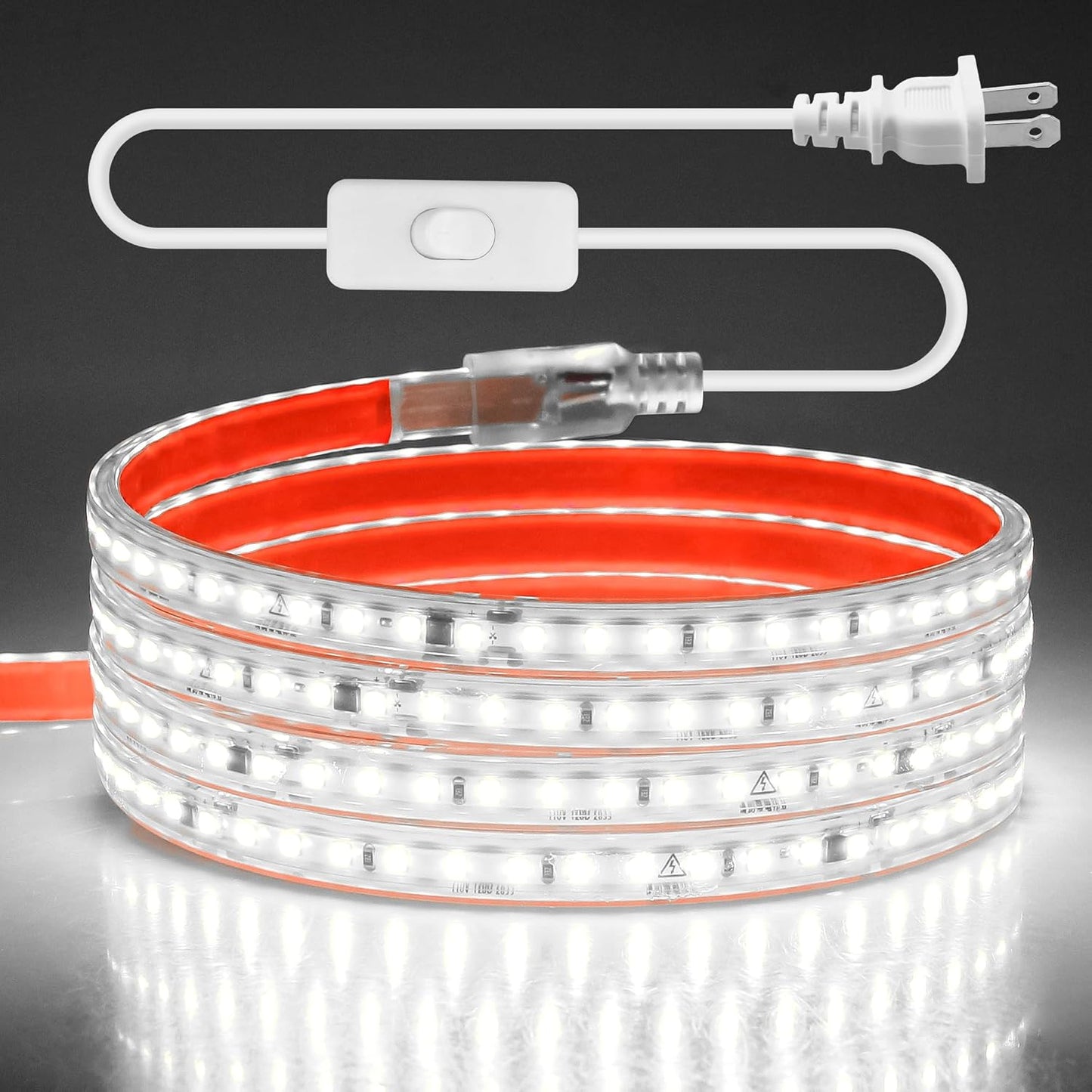 Tira luces LED flexible IP65 6 pies blanco frío 120V
