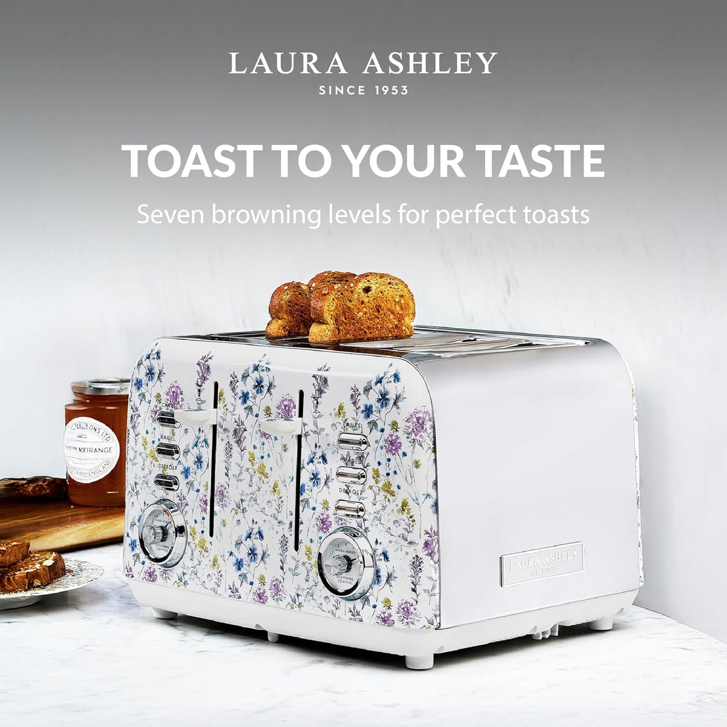 Tostadora de 4 rebanadas acero inoxidable Laura Ashley