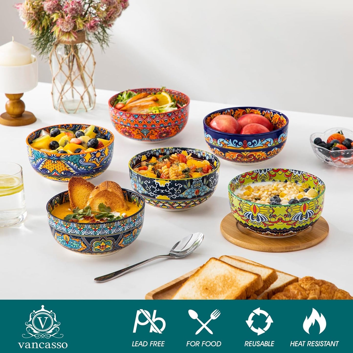 Set 6 Platos Porcelana Bohemio Serie KRVI