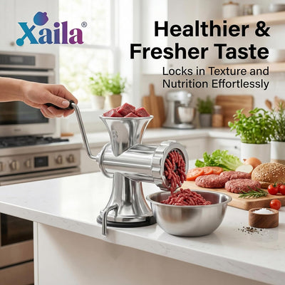 Molinillo carne acero inox manual con base succionadora para cocina
