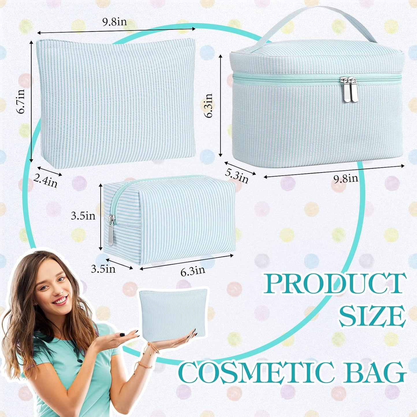 Set 3 Pzas Bolsa Maquillaje Viaje Estética