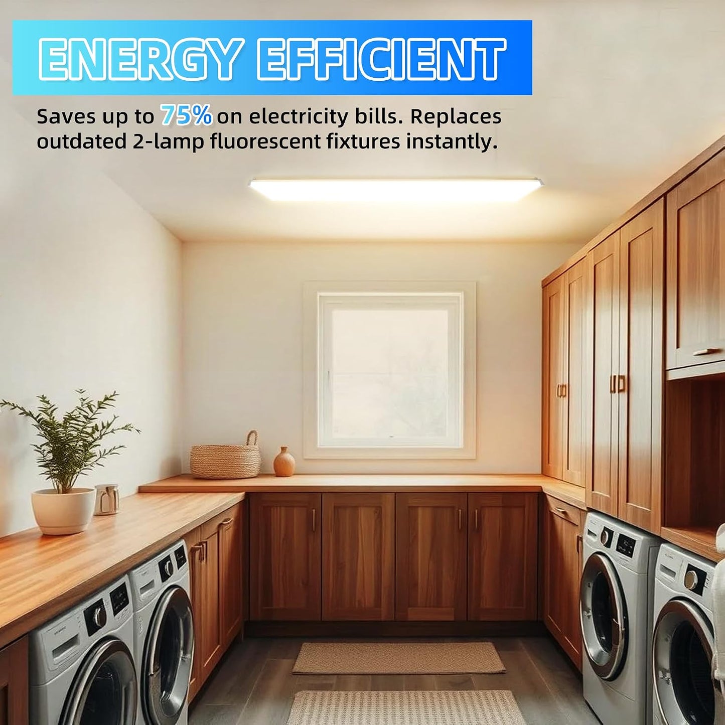 Luz envolvente LED 4 pies 40 W 4400 lm oficina garaje cocina