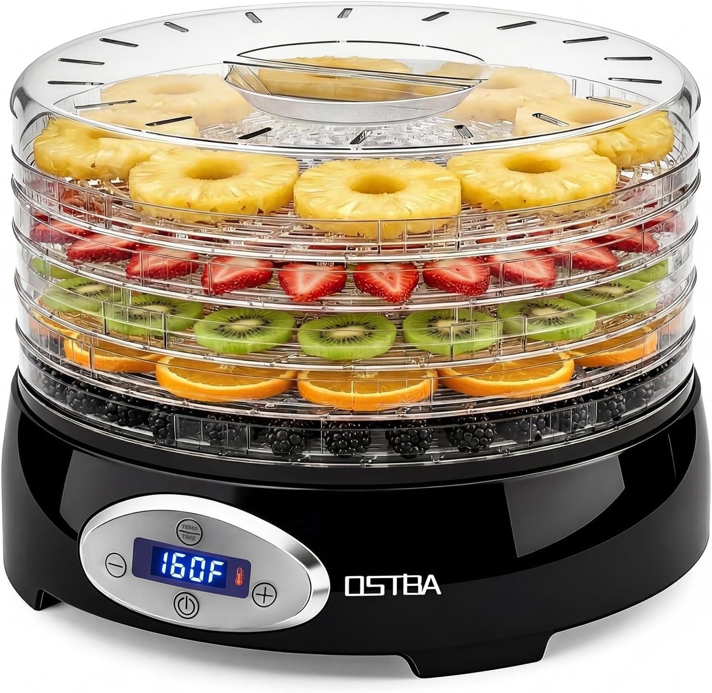 Deshidratador alimentos 5 bandejas 12pulg 95-160F 48h