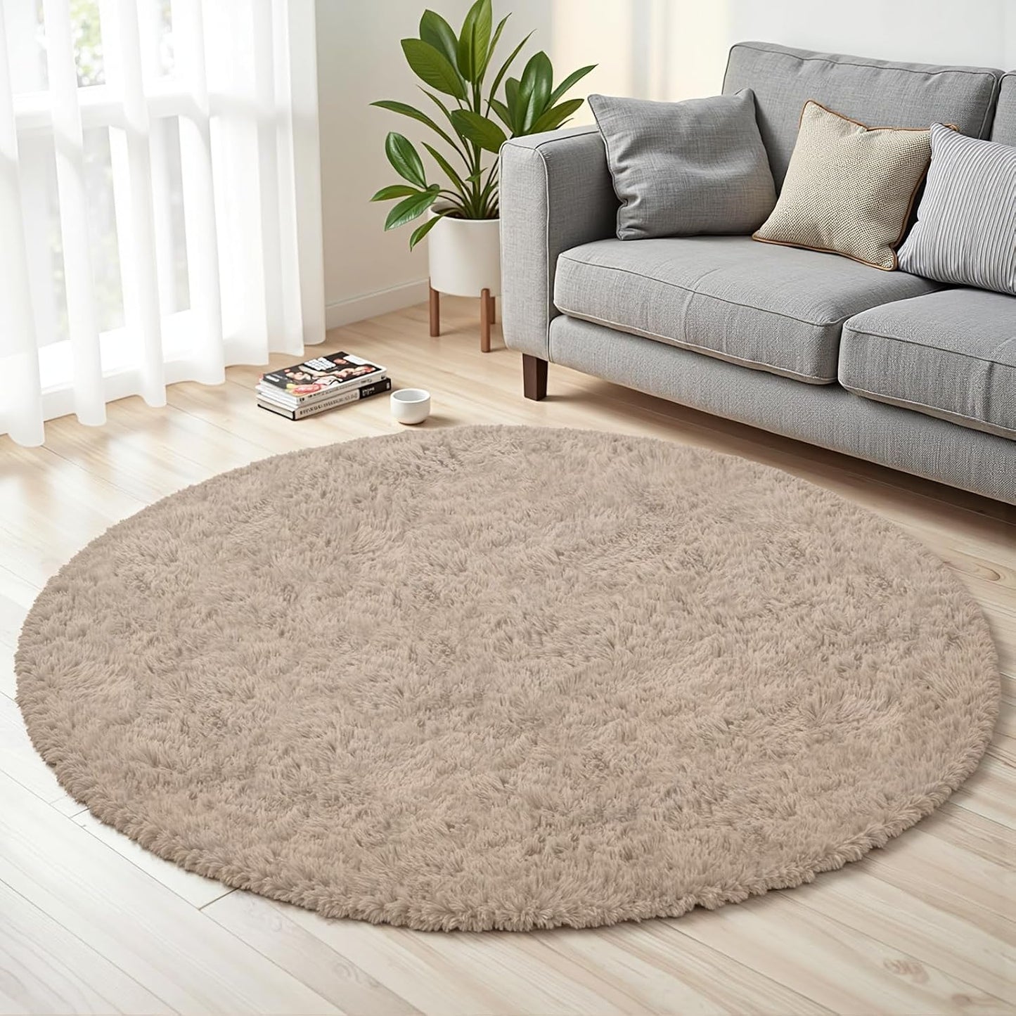 Alfombra redonda suave antideslizante para dormitorio bebé