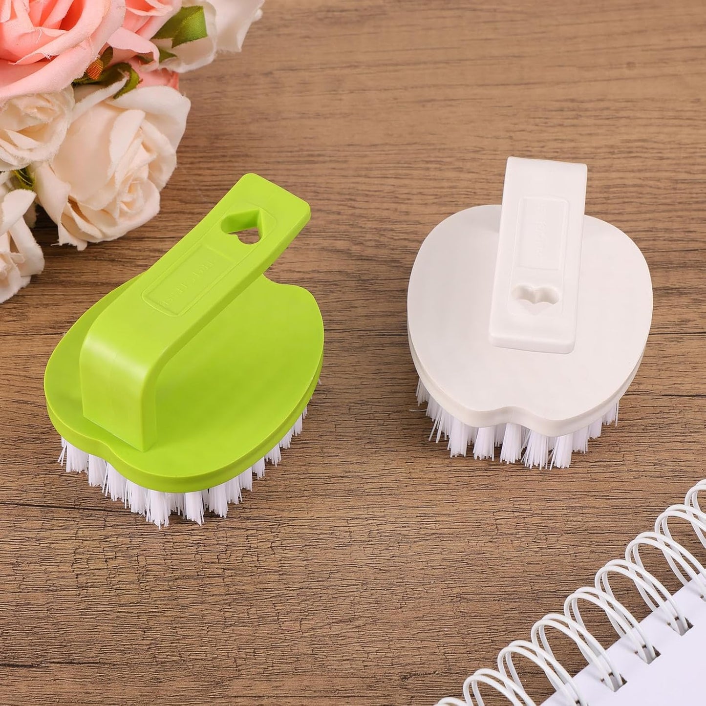 Cepillo limpiador verduras PP cerdas rígidas ergonómico blanco