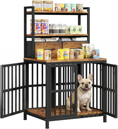 Jaula perros 25.5pulg con cajón estante 4 puertas