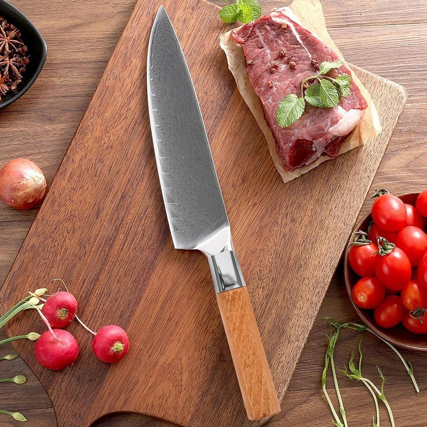 Reemplazo mango cuchillo madera natural chef