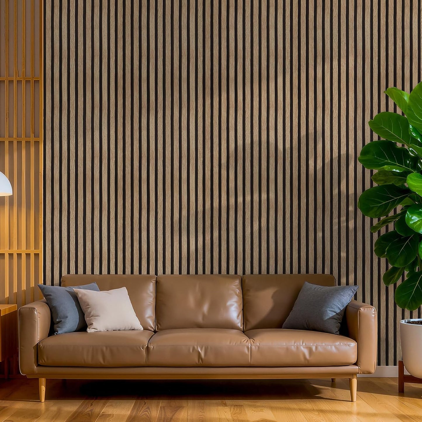 Papel tapiz autoadhesivo listones madera impermeable