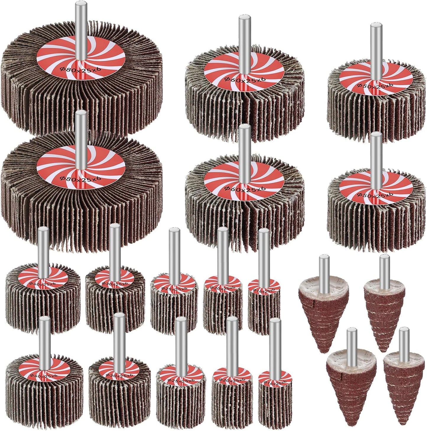 Set 20 Ruedas Lijadoras Grano 80 Vástago 1/4
