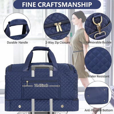 Bolsa viaje 3 Pzas para mujer azul oscuro