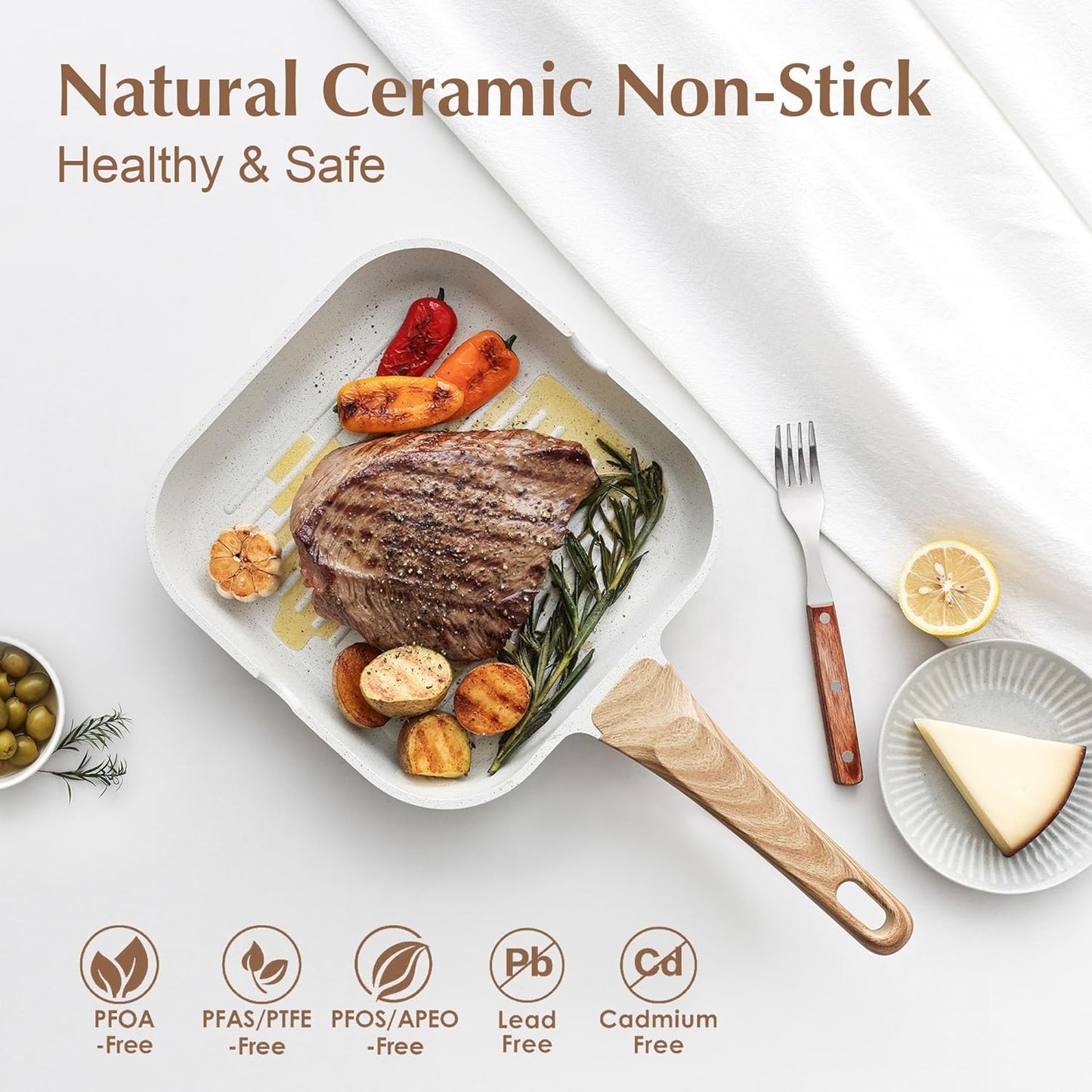 Sartén Cerámica Antiadherente 9.5pulg Chef Saludable