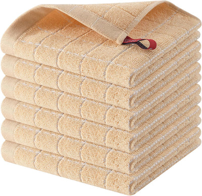 Paños de cocina de algodón 100% ultra suaves albaricoque paquete de 6