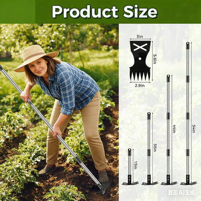 Extractor malezas 63pulg mango extensible 2en1 jardín