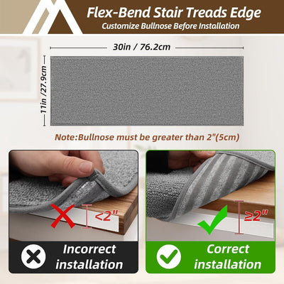 Peldaños antideslizantes para madera 11x30pulg 14uds gris