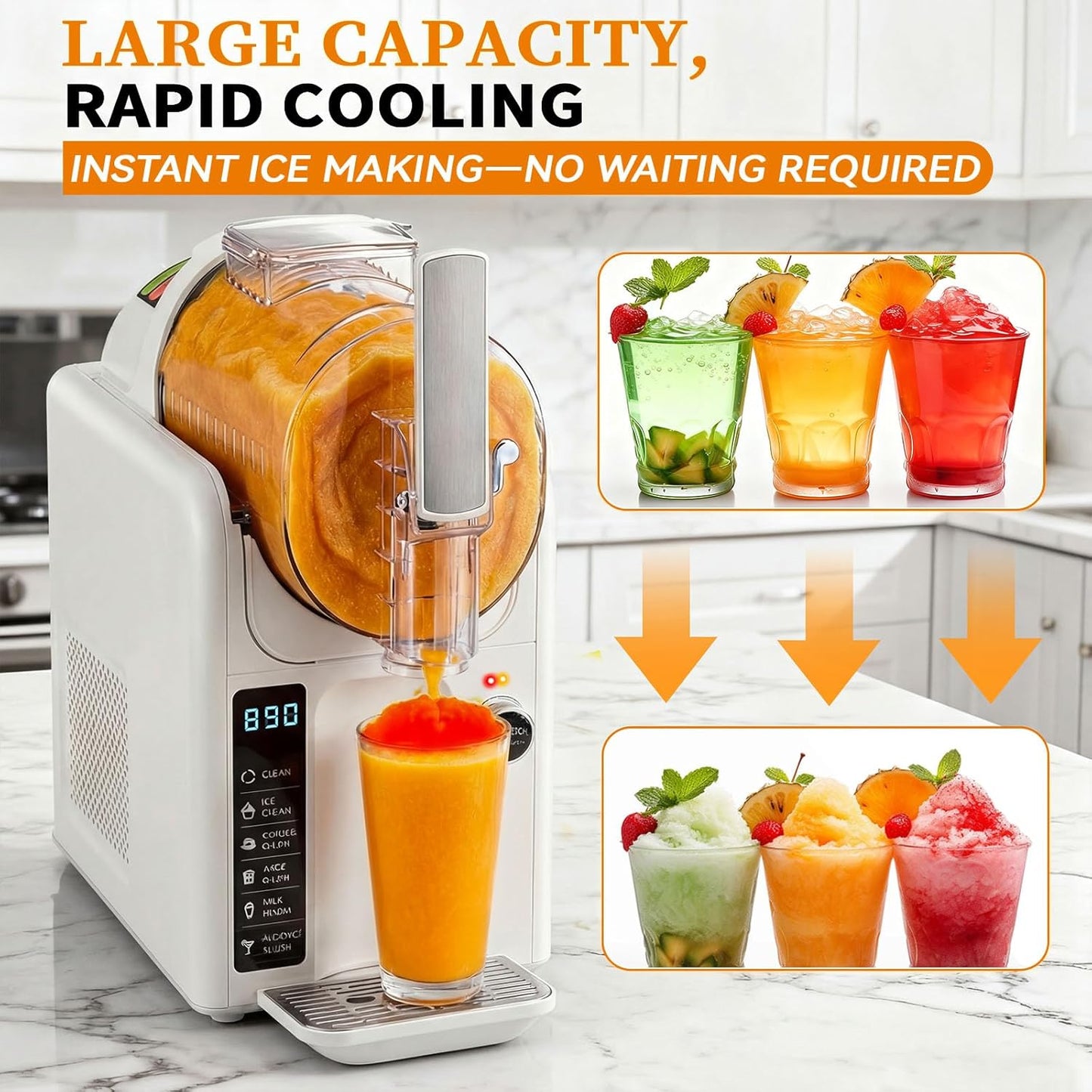 Máquina Granizados 5en1 61oz Autolimpiante Led