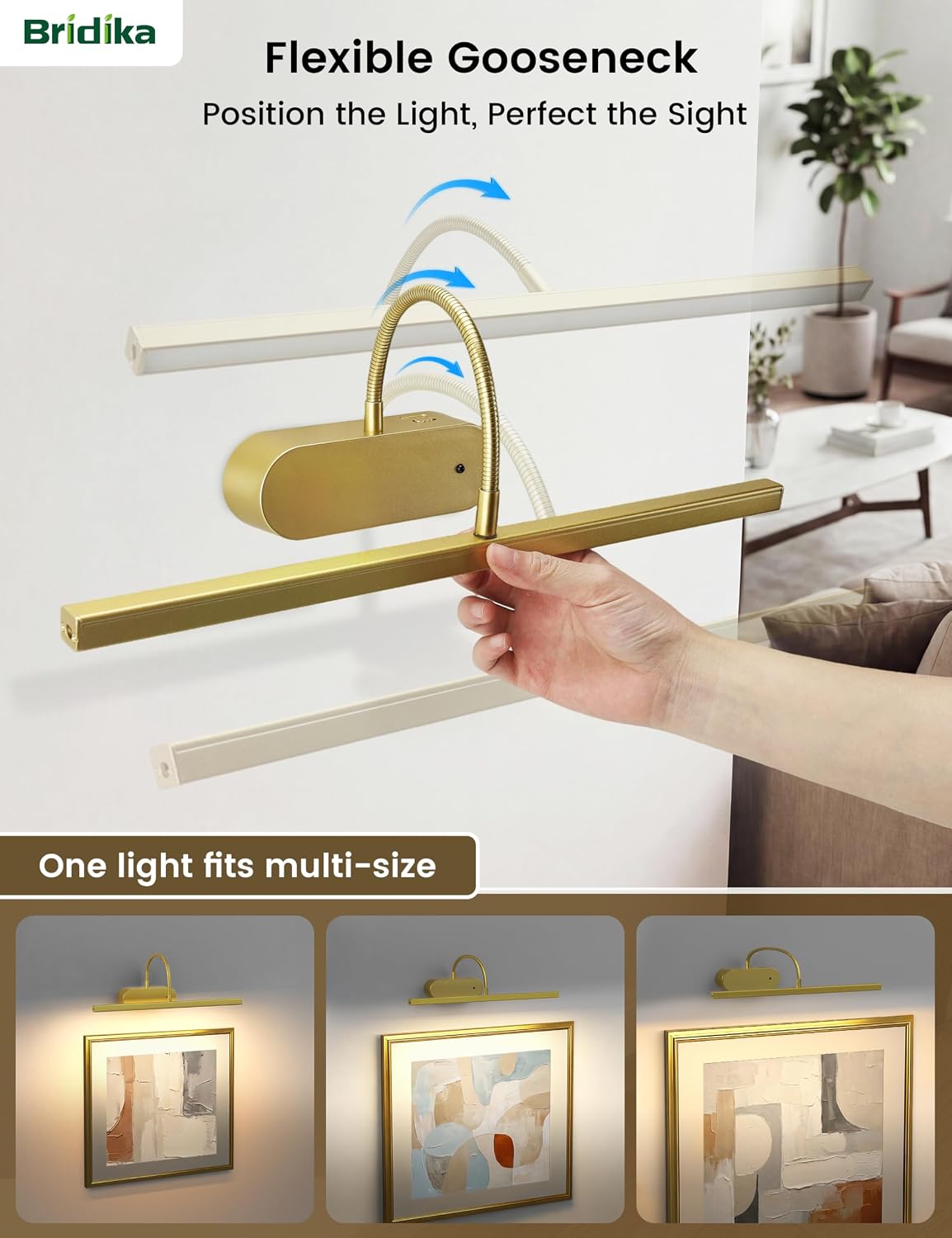 Lámpara pared recargable cuello cisne 3colores