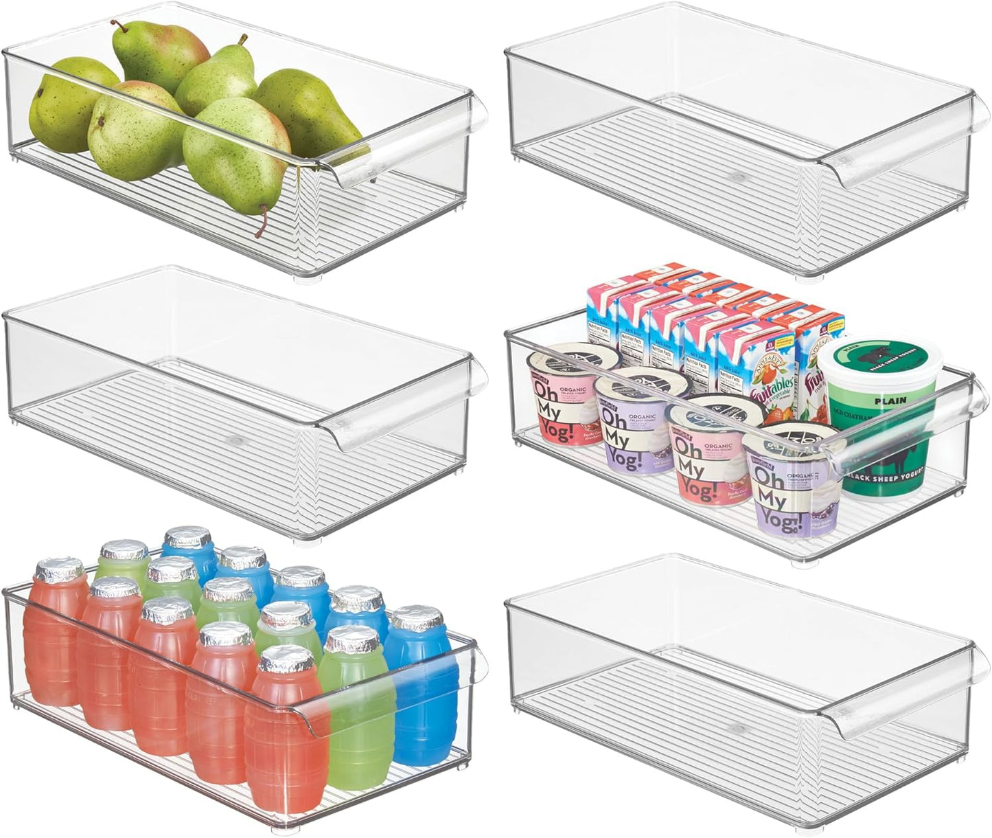 Cubo apilable frigorífico set 6 transparente USA