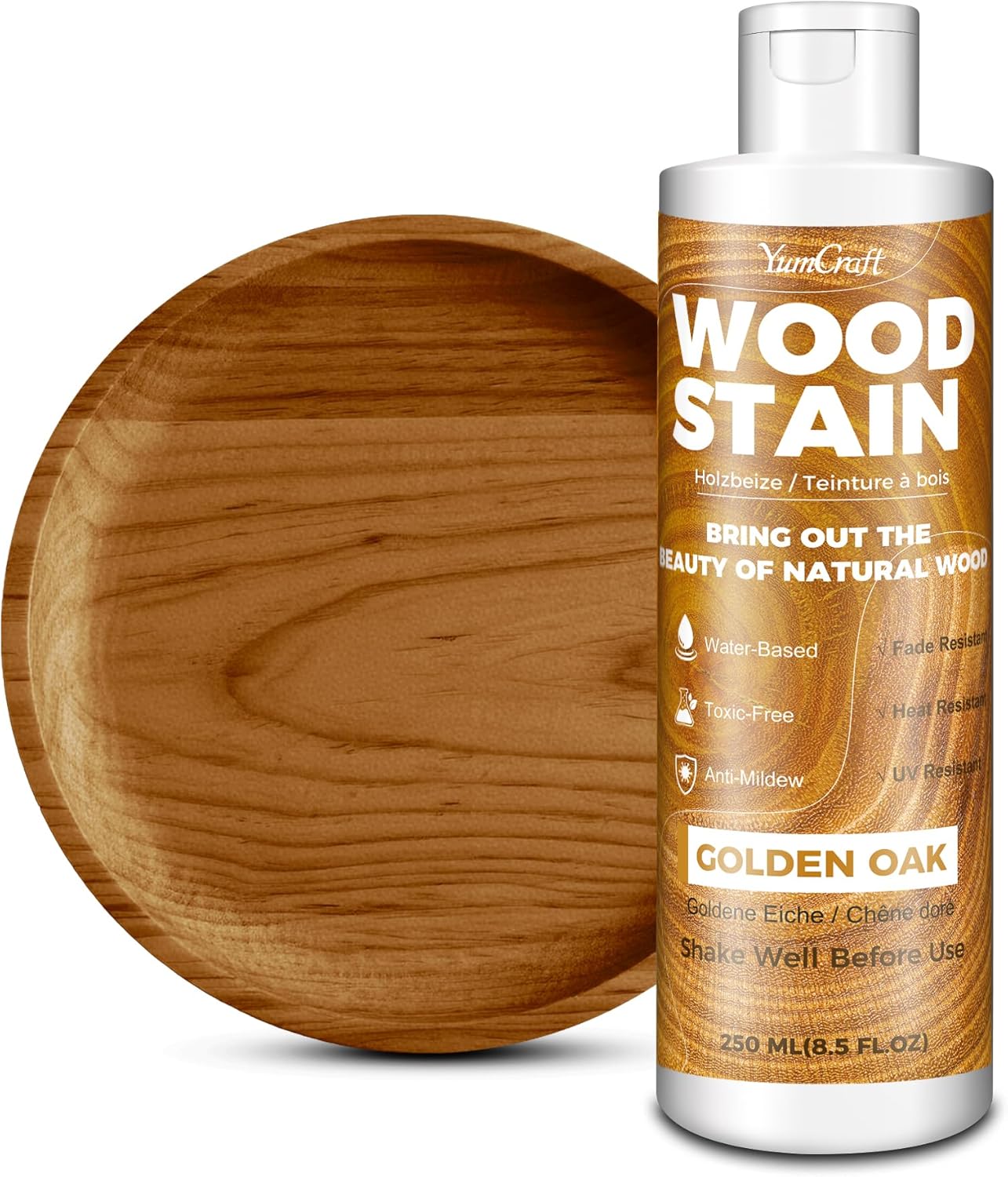 Tinte madera agua roble dorado 8.5oz mate rápido secado